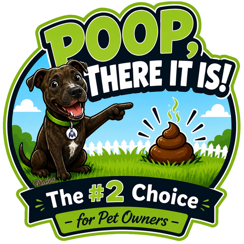 POOP, There It Is! — The #2 Choice for Pet Owners, featuring Midna in a backyard